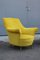 Italian Yellow Velvet and Brass Lounge Chairs from ISA Bergamo, 1950s, Set of 2 10