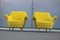 Italian Yellow Velvet and Brass Lounge Chairs from ISA Bergamo, 1950s, Set of 2, Image 4