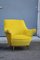 Italian Yellow Velvet and Brass Lounge Chairs from ISA Bergamo, 1950s, Set of 2, Image 13