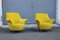 Italian Yellow Velvet and Brass Lounge Chairs from ISA Bergamo, 1950s, Set of 2 3