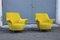 Italienische Gelbe Sessel aus Samt & Messing von ISA Bergamo, 1950er, 2er Set 3