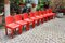 Vintage Space Age Italian Red Plastic Dining Chairs by Marcello Siard, 1960s, Set of 8 4
