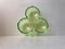 Uranium Glass Divided Three Clover Dish, 1940s, Image 1