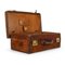 Antique English Wood and Leather Suitcase, 1910s, Image 2
