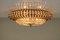 Vintage Austrian Glass, Brass, and Diamond Cut Acrylic Glass Flush Mount Ceiling Lamp, 1950s 5