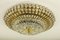 Vintage Austrian Glass, Brass, and Diamond Cut Acrylic Glass Flush Mount Ceiling Lamp, 1950s 1