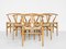 Wishbone Chairs in Beech by Hans Wegner for Carl Hansen & Søn, 1980s, Set of 6 1