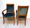 Neoclassical Armchairs in Solid Walnut & Green Velvet, France, 1830, Set of 2, Image 3