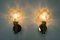 Brass and Glass Wall Lights, Denmark, 1970s, Set of 2 2