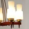 Brass, Teak, and Opaline Glass Chandelier, 1960s 7