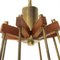 Brass, Teak, and Opaline Glass Chandelier, 1960s 8