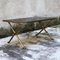Italian Gilt Brass Faux Bamboo Coffee Table with Black Opaline Glass Top, 1960s 3