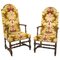 18th Century French Louis XIII Open Armchairs, Set of 2 1