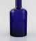 Large Blue Art Glass Vase or Bottle Otto Brauer for Holmegaard, 1960s 3