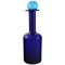 Große Blaue Vase oder Flasche aus Kunstglas von Otto Brauer für Holmegaard, 1960er 1