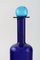 Große Blaue Vase oder Flasche aus Kunstglas von Otto Brauer für Holmegaard, 1960er 2