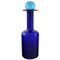 Bottiglia grande blu in vetro e sfera blu di Otto Brauer per Holmegaard, anni '60, Immagine 1