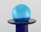 Bottiglia grande blu in vetro e sfera blu di Otto Brauer per Holmegaard, anni '60, Immagine 4