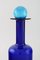 Bottiglia grande blu in vetro e sfera blu di Otto Brauer per Holmegaard, anni '60, Immagine 2