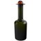 Large Vase Bottle in Green Art Glass with Red Ball by Otto Brauer for Holmegaard, 1960s, Image 1