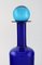 Grande Vase en Verre d'Art Bleu avec Balle Bleue par Otto Brauer pour Holmegaard, 1960s 2