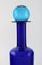 Large Vase Bottle in Blue Art Glass with Blue Ball by Otto Brauer for Holmegaard, 1960s 2