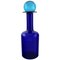 Large Vase Bottle in Blue Art Glass with Blue Ball by Otto Brauer for Holmegaard, 1960s 1