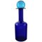 Large Vase Bottle in Blue Art Glass with Blue Ball by Otto Brauer for Holmegaard, 1960s, Image 1