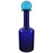 Large Vase Bottle in Blue Art Glass with Blue Ball by Otto Brauer for Holmegaard, 1960s 1