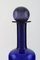 Large Vase Bottle in Blue Art Glass by Otto Brauer for Holmegaard, 1960s 2