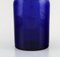 Large Vase Bottle in Blue Art Glass by Otto Brauer for Holmegaard, 1960s 3