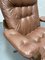 Danish Brown Leather Swivel Chair, 1970s 3