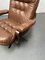 Danish Brown Leather Swivel Chair, 1970s 2