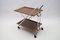 Vintage Walnut and Chrome Folding Serving Trolley, 1960s 3