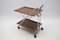 Vintage Walnut and Chrome Folding Serving Trolley, 1960s, Image 3