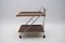 Vintage Walnut and Chrome Folding Serving Trolley, 1960s 1