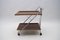 Vintage Walnut and Chrome Folding Serving Trolley, 1960s, Image 1