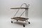 Vintage Walnut and Chrome Folding Serving Trolley, 1960s, Image 4