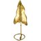 Mid-Century Italian Leaf-Shaped Table Lamp in Brass by Tommaso Barbi 1