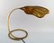 Lampe de Bureau Mid-Century Forme Feuille en Laiton par Tommaso Barbi, Italie 5