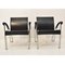 Black Leather and Chrome Armchairs, 1970s, Set of 2, Image 2