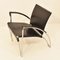 Black Leather and Chrome Armchairs, 1970s, Set of 2 6