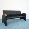 Vintage Modern Black Eco-Leather 3-Seat & 2-Seat Sofas from Throna, 1970s, Set of 2 2