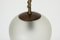 Lámpara de techo sueca vintage de latón y vidrio opalino, Imagen 5