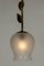 Vintage Swedish Brass and Opaline Glass Ceiling Lamp 3