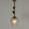 Vintage Swedish Brass and Opaline Glass Ceiling Lamp 2