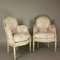 19th Century French Louis XVI Style Painted Wood Armchairs or Bèrgères, Set of 2 2
