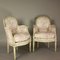 19th Century French Louis XVI Style Painted Wood Armchairs or Bèrgères, Set of 2, Image 2