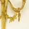 Apliques estilo Louis XVI de tres luces de madera dorada de bronce dorado atribuidos a H. Vian. Juego de 2, Imagen 4