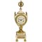 Horloge de Cheminée Louis XVI en Marbre Blanc et Bronze Doré 1